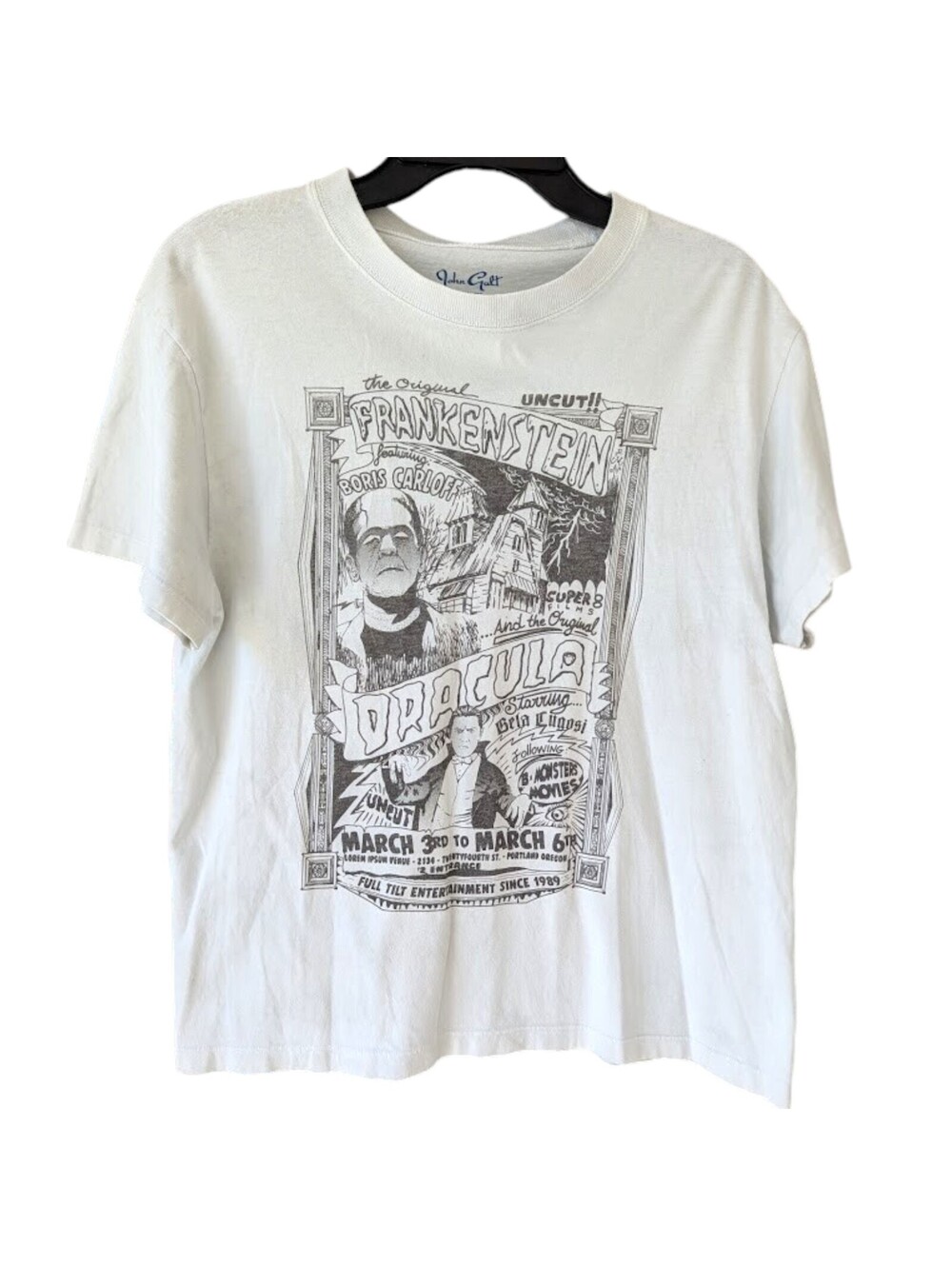 John Galt Mens M Retro Frankenstein Dracula Graphic T Shirt Horror Goth 19.5x25